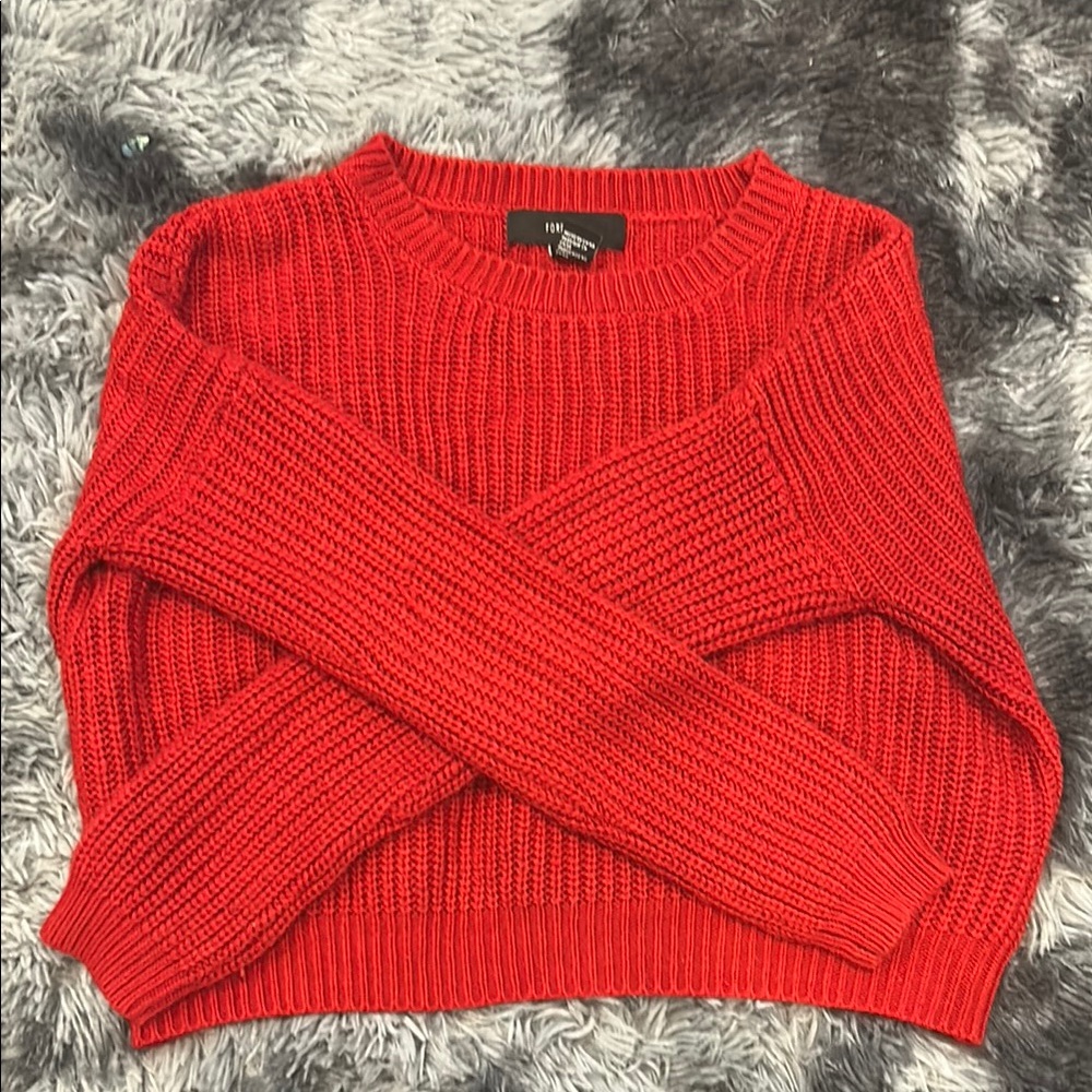 Red crewneck sweater